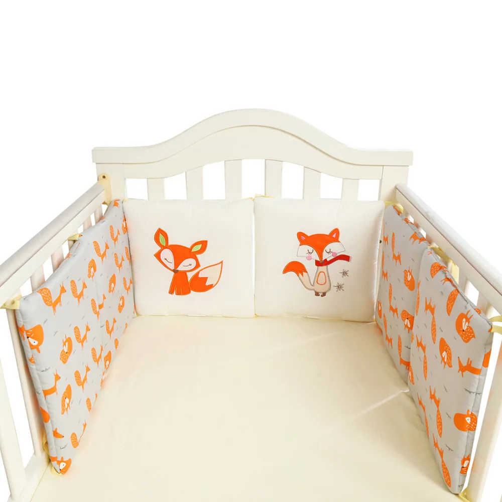 Protective Product 6Pcs//Set Bed Bumper Cartoon Elephant Room Decor Cot Bumper Cradle Protector Back Cushion Toddler Bed Bedding Set