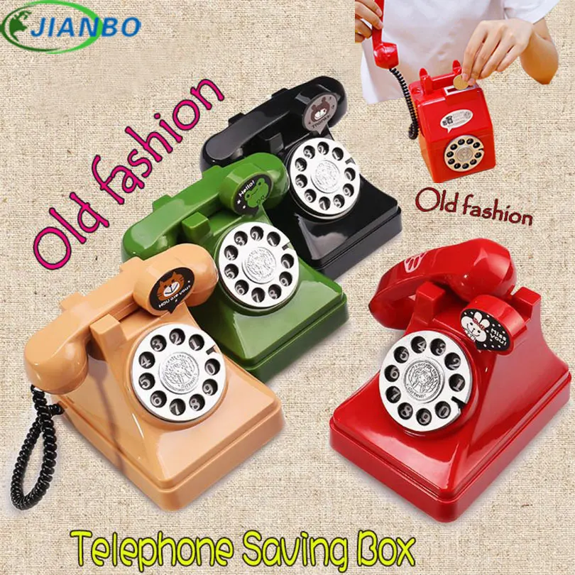 Original RetroTelephone Money Box Old Fashion Telphone Secret Safe Box Kids Gift Vintage Toys For Coin Saving Plastic Piggy Bank