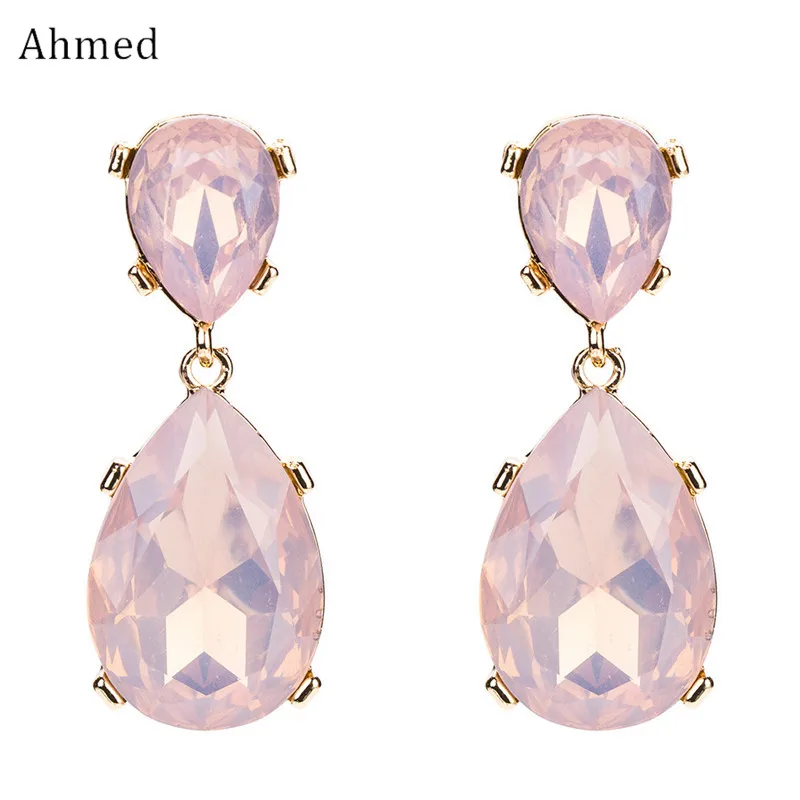 

Ahmed Fashion Simple Shiny Crystal Water Drop Pendant Earring for Women New Arcrylic Boho Dangle Female Earring Jewelry