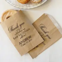 Персонализированные Выпускной вечерние для новобрачных, вечеринка в честь новорождённого крафт-бумага для выпечки печенья десертов подарки сувениры держатель сумки чехол Индивидуальные имена