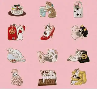 

Cute Metal Cat Kitty Enamel Brooch Pin Jewelry Wholesale For Women