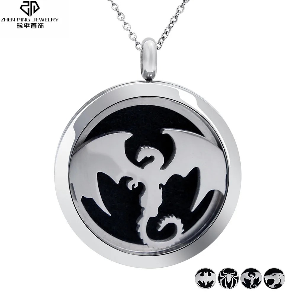 

Animal Essential Oil Diffuser Necklace Stainless Steel Aromatherapy Diffuser Magnetic Locket Pendant Men Women