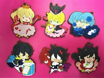 

6pcs/lot Original Japanese anime figure Mekaku City Actors rubber Silicone sweet smell mobile phone charms key chain strap G327