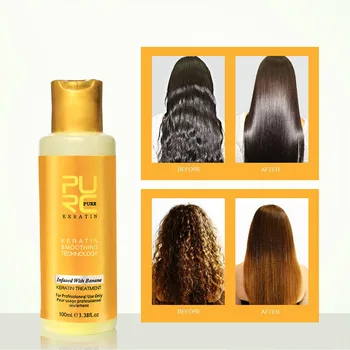 

12% Banana Flavor Keratin Treatment Straightening Hair Repair Damage Frizzy Hair Brazilian 100Ml Shiny Repairs Protects Damaged