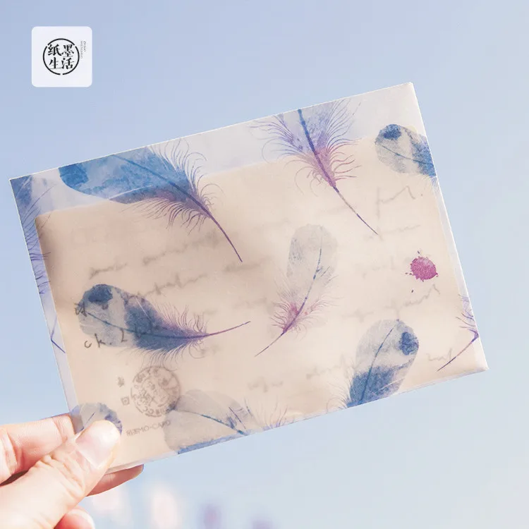 3 конверта и герметичные наклейки/Упаковка карта в стиле ретро цветок серии конверт из пищевого пергамента Подарочная Корейская Канцелярия