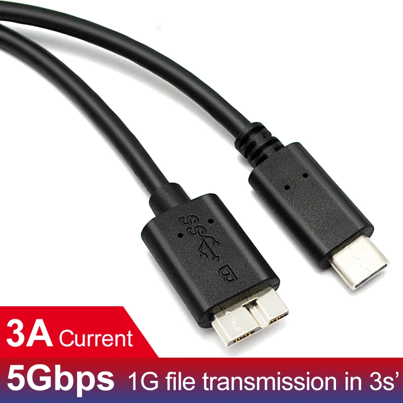 

OTG Cable USB 3.1 Type-C to USB 3.0 Micro B Cable fast 5Gb data transfer for Hard Drive Samsung S6 Chromebook Mac etc notebook