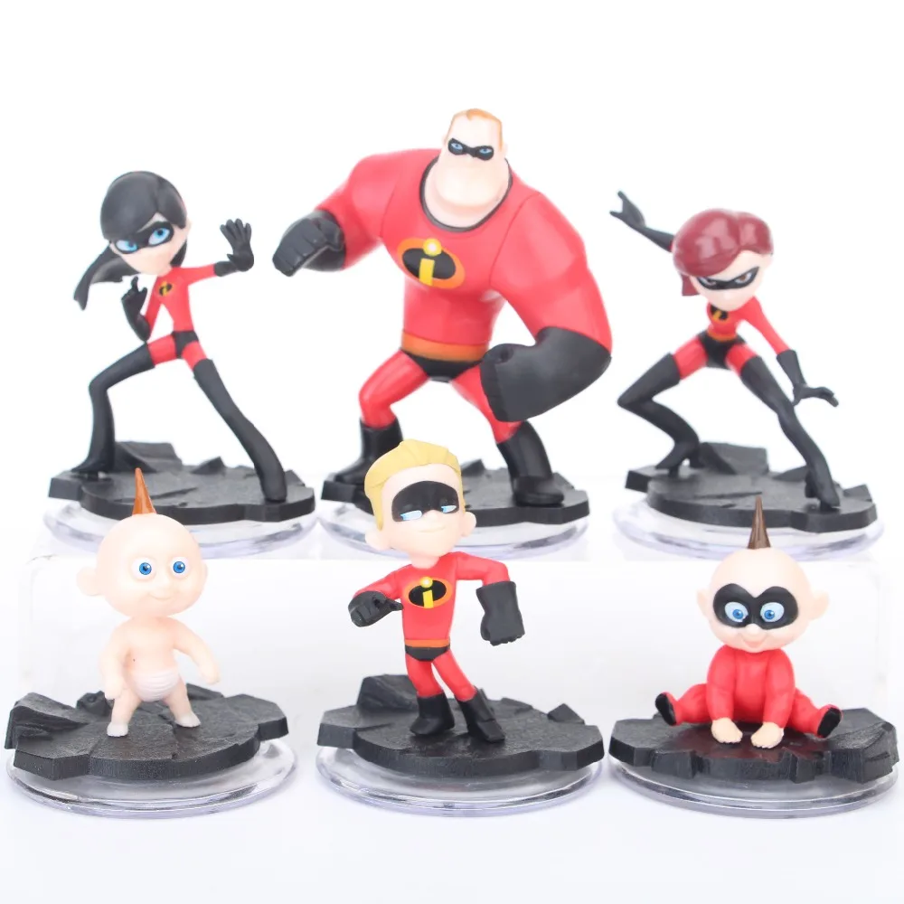Disney Toys 6 шт./лот 3 10 см супер человек мужчина Джек эластик девочка ПВХ фигурка