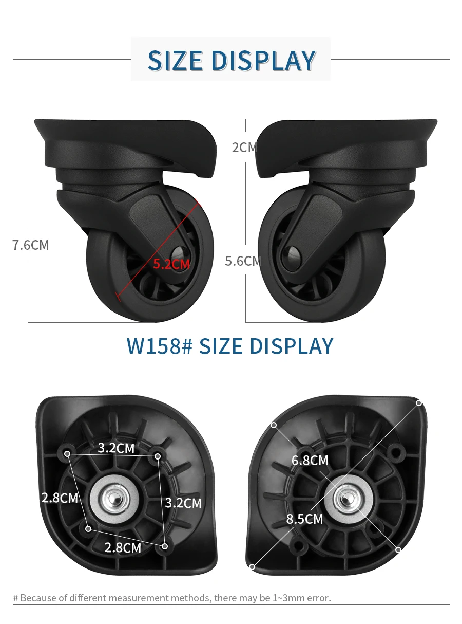 W158 Чемодан колеса аксессуары обслуживание чемодан с кодовым замком колеса ролик чемодан багажа аксессуары чемодан Универсальный колеса