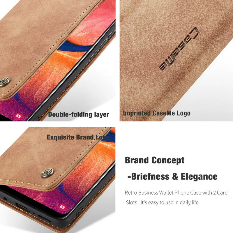 CaseMe Phone Case For Samsung Galaxy S10 5G Luxury Credit Card Stand Magnetic Leather Flip Cover For Samsung S10 5G S10Plus A70