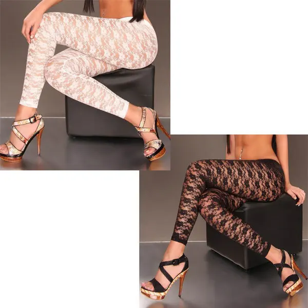 

New Fashion Sexy Lace Leggings sexy transparent legging 3S8224 Free shipping Hot sexy leggings