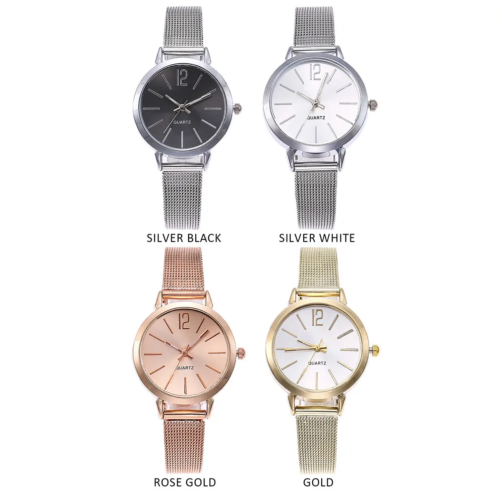 

Watch women stainless steel strap vansvar Casual Quartz Stainless Steel Band Marble Strap Watch Analog Wrist Watch#N7