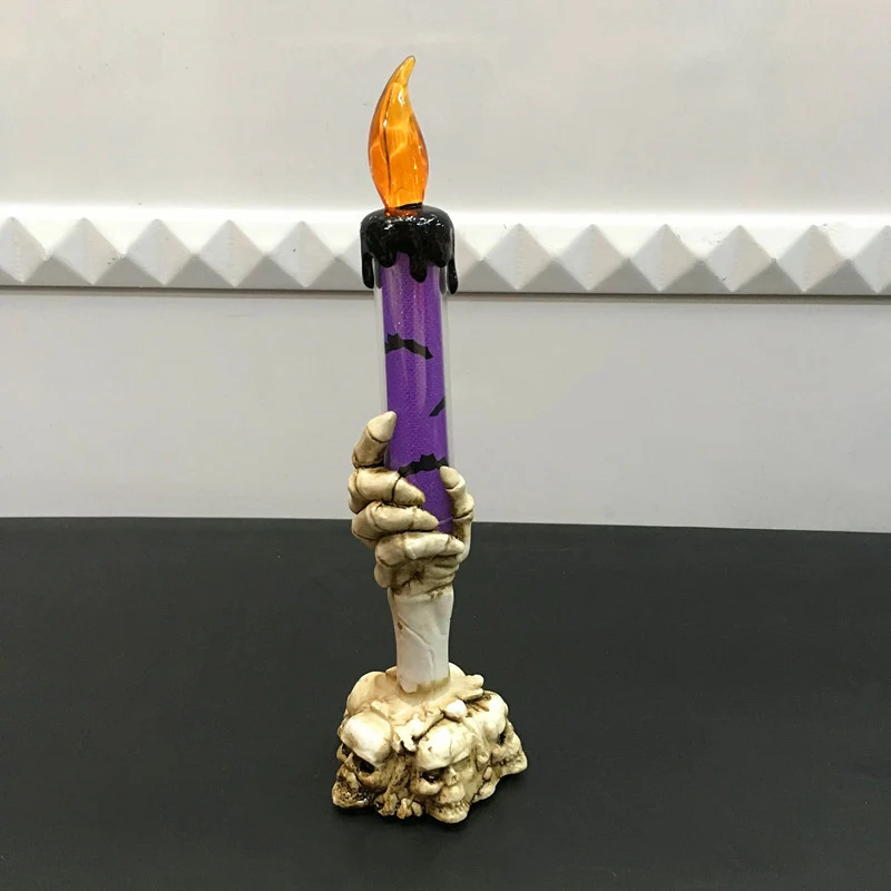 

LED Light Candle Holder Table Stand Candelabra Skull Skeleton Hand Lamp Halloween Party Home Decor Hot Sale