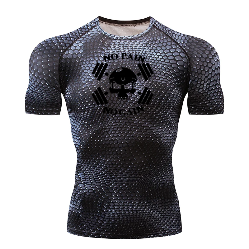 

New Fitness Compression Shirt Men's Anime Super Hero Punisher Captain America 3D T-Shirt Bodybuilding Muscle Men T-Shirt