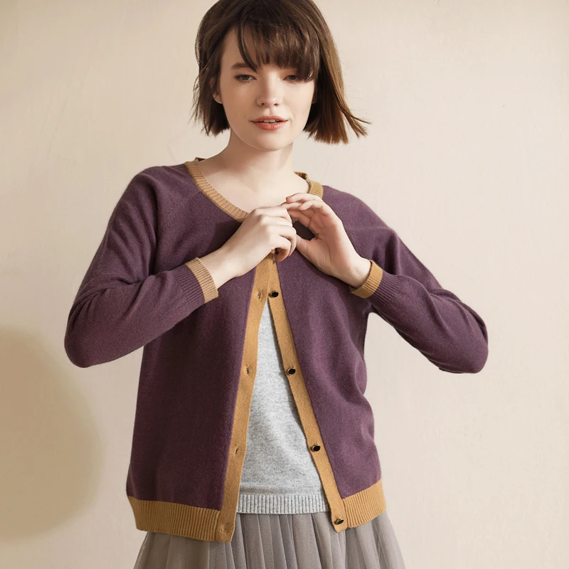 2018 Spring Autumn Knit Jacket Womens Slim Cashmere