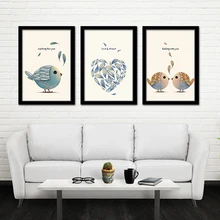 Раскраска по номерам простой современный настенный Декор 3 шт. птицы картины по номерам животные с красками в рамке на холсте