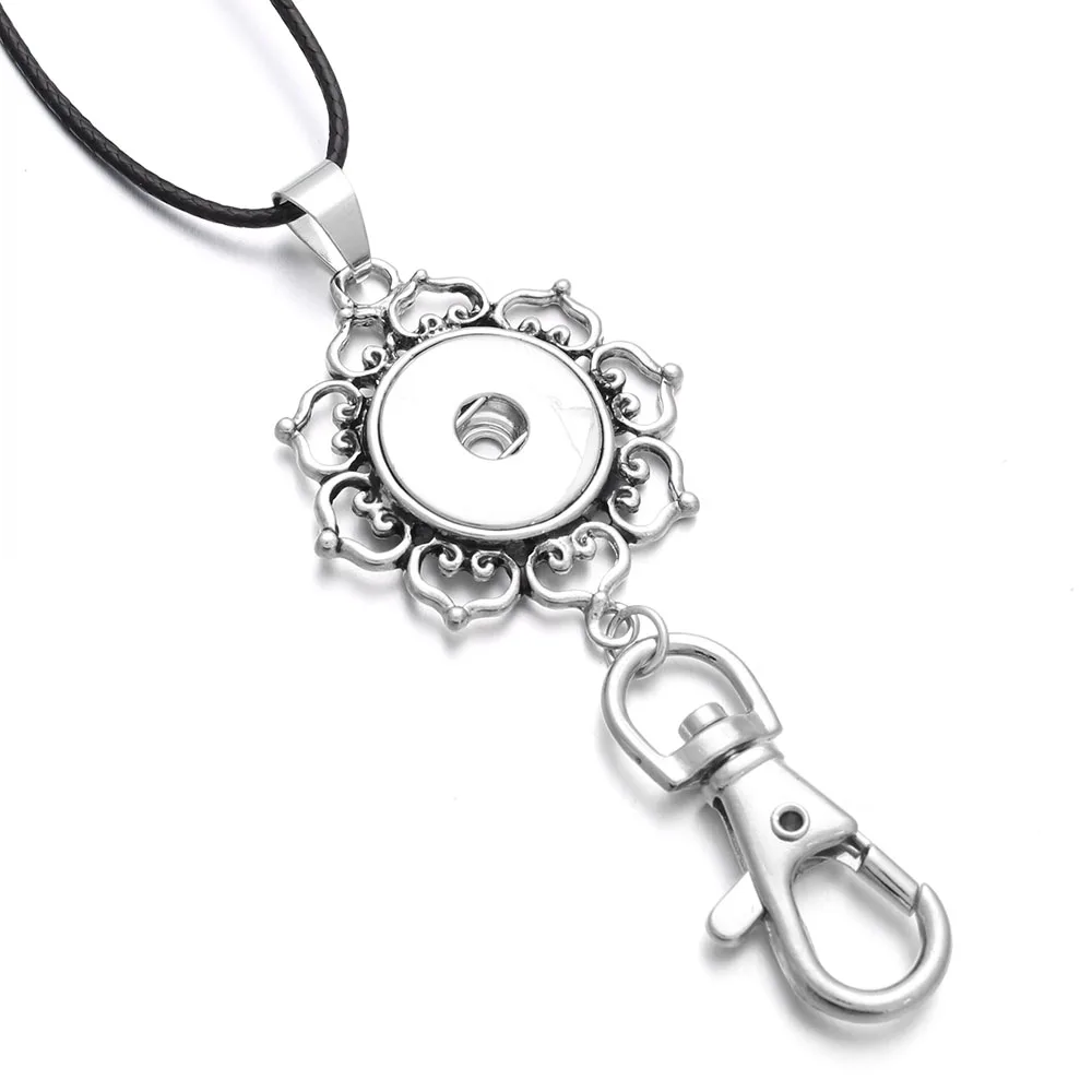 Heart Flower Snap Jewelry 18MM Snap Necklace For Women Button Charms