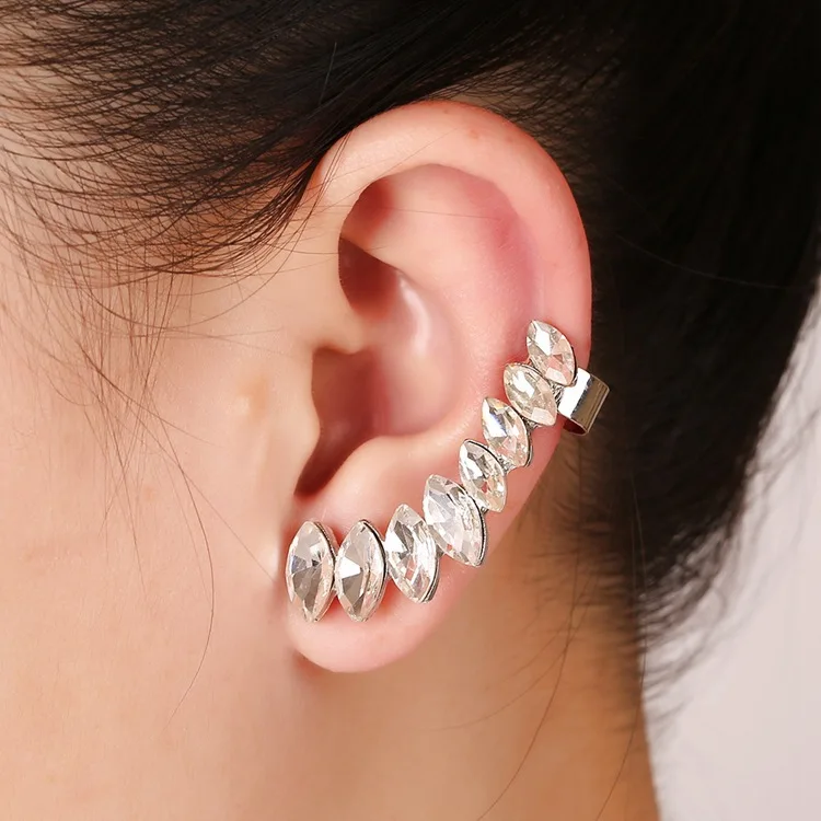 high grade zircon ear clip on earrings crystal ear cuff ear cuffs