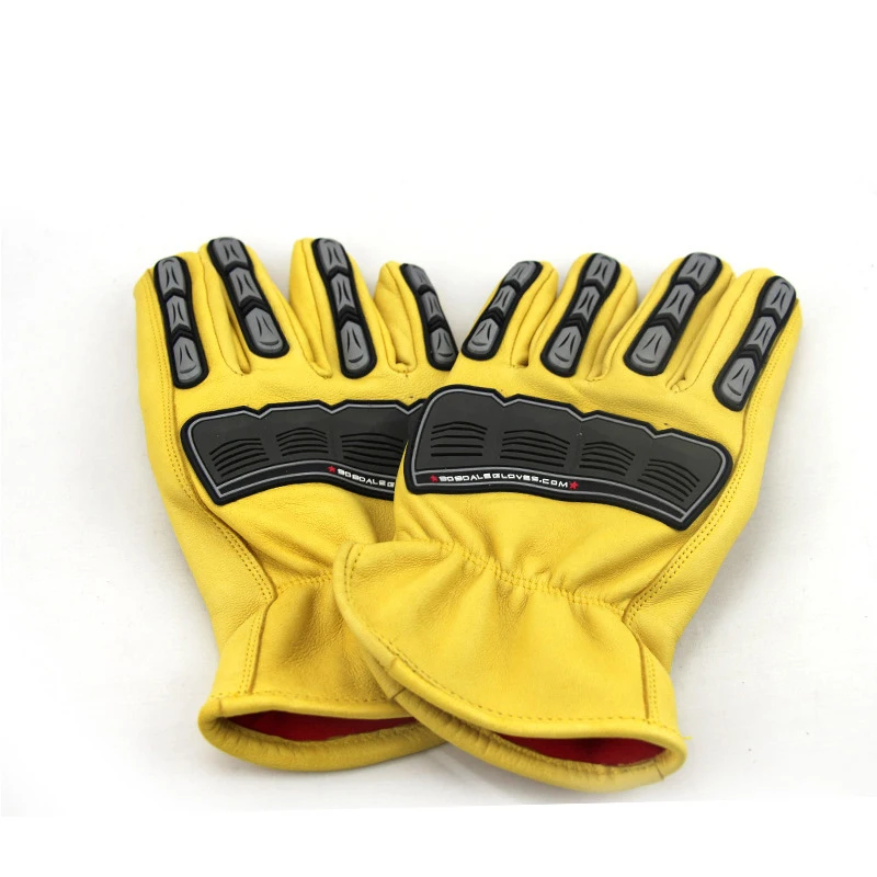 New mechanical gloves oil field work sheepskin first layer racing gloves anti-collision shockproof FOX riding gloves 