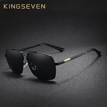 KINGSEVEN, брендовые поляризованные солнцезащитные очки для мужчин, алюминиевые очки, мужские модные квадратные очки для вождения, металлические солнцезащитные очки с памятью