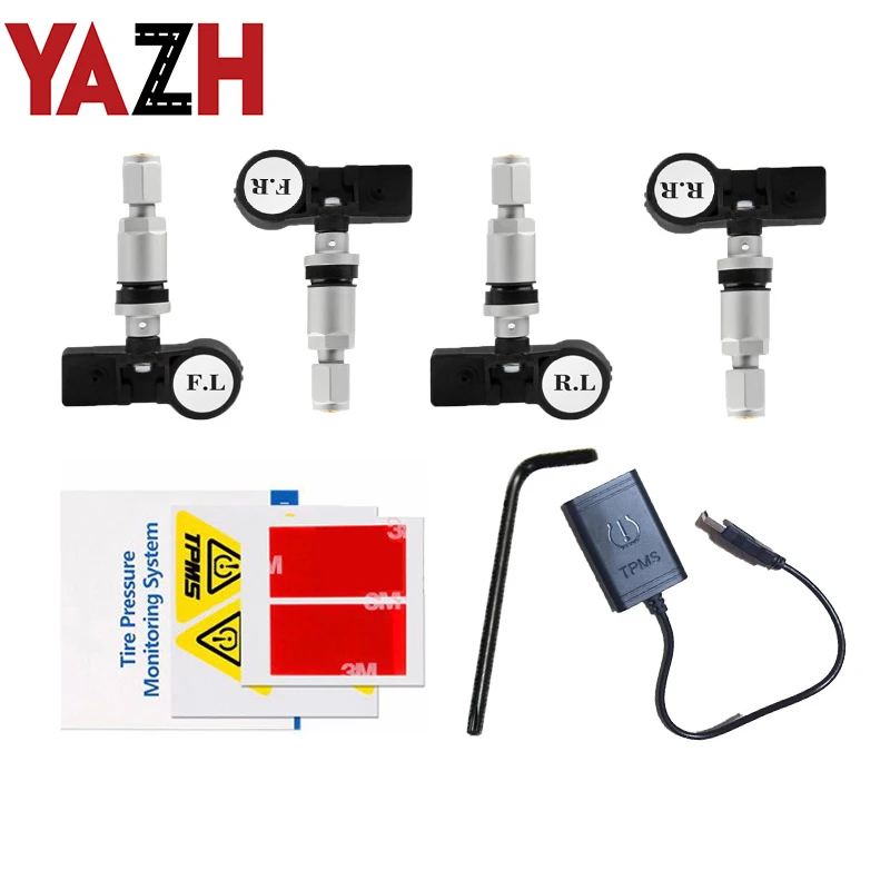 YAZH 2019 новая автомобильная USB TPMS система контроля давления в шинах 4 беспроводной