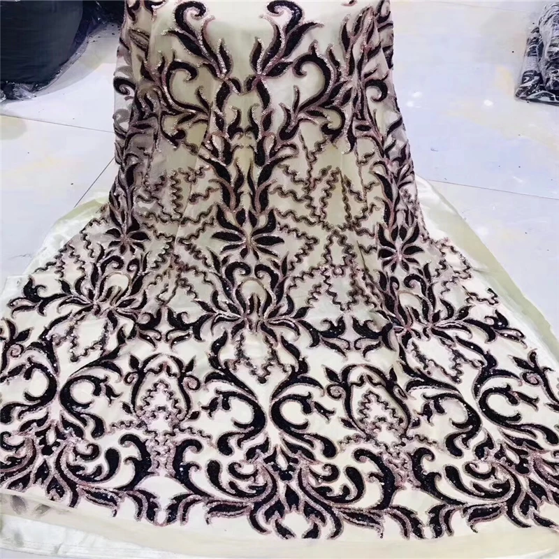 Tollola High Quality African Lace Fabric Net 2019 French Tulle With Sequins Nigerian For Wedding | Дом и сад