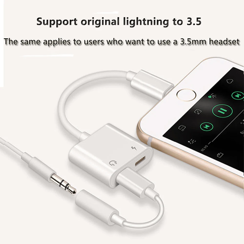 

4 in 1 double lightning switch is fully compatible with for apple mobile phone7/8/X/XS MAX series listening, talking and chargin