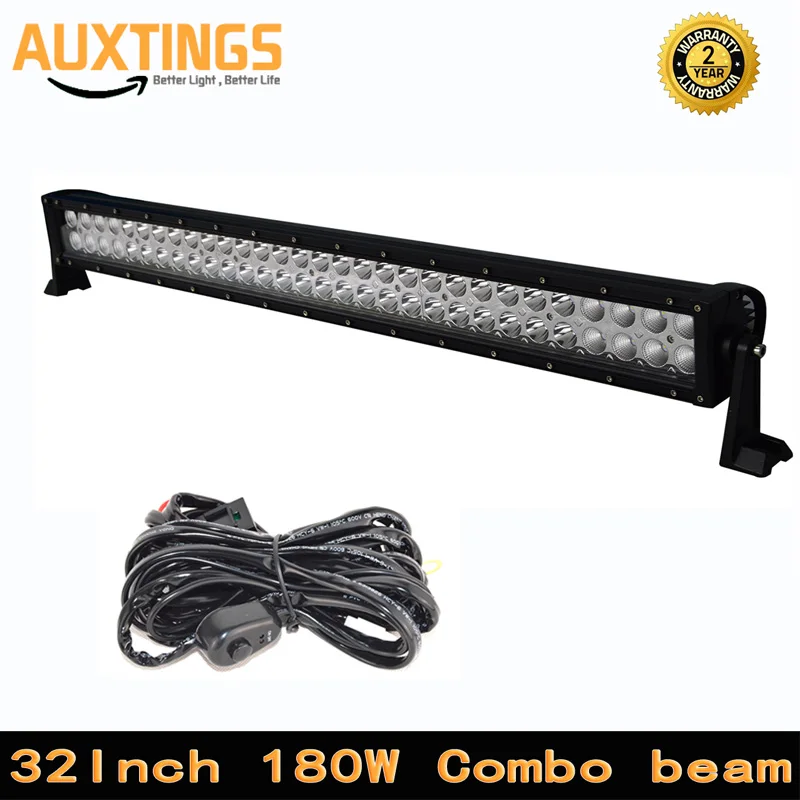 FREE SHIPPING 32"INCH 180watt combo led light bar car with wiring kit