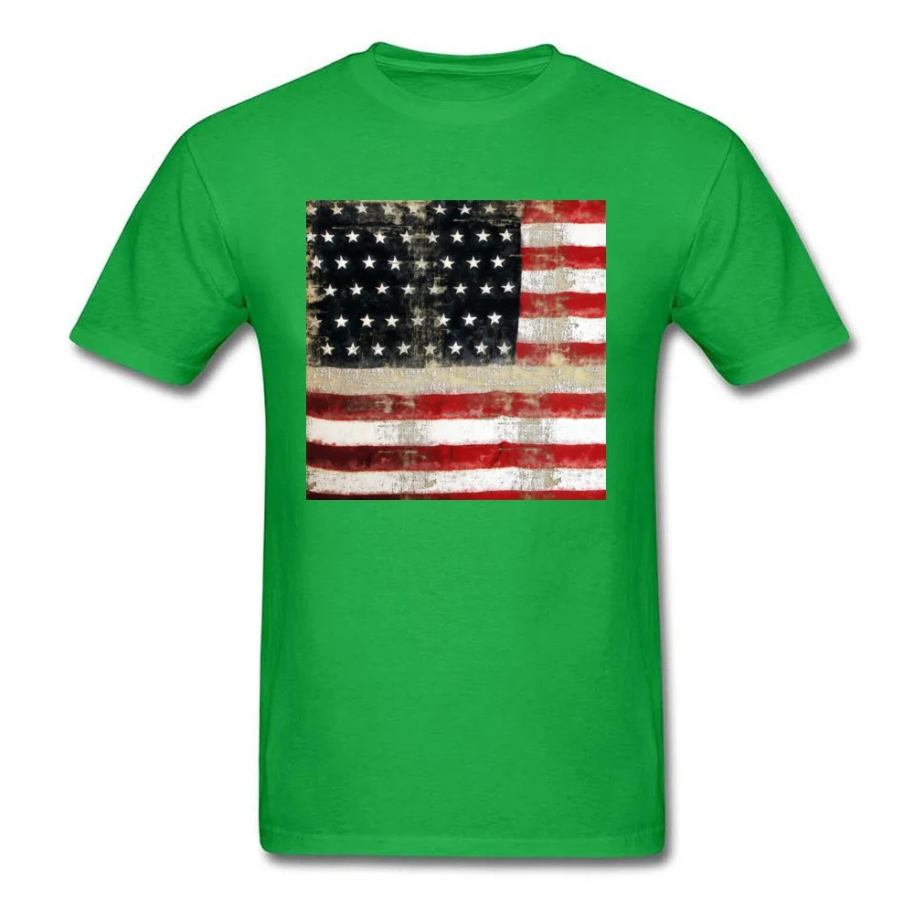 American Flag 100% Cotton T Shirt for Adult Short Sleeve Printed Tops Shirt Slim Fit Lovers Day Crewneck Tee-Shirts Summer American Flag green
