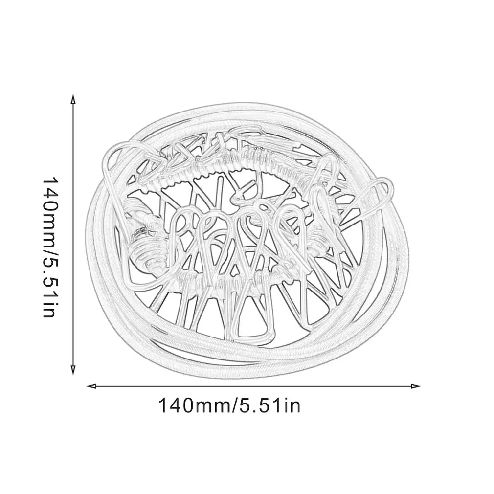 Retractable Elasticity Multifunctional Windproof Drying Rack Clips Cloth Hangers Steel Clothes Line Pegs Travel Rope