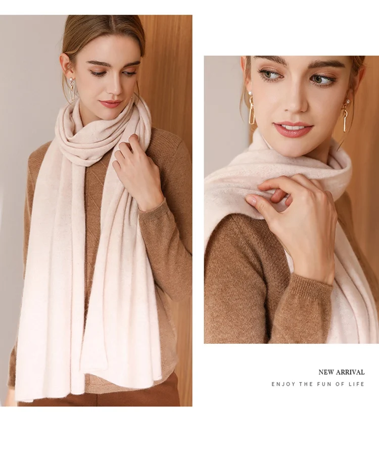 SZDYQH High-quality cashmere scarf 40*180cm solid color women winter cashmere fashion women thick luxury shawl