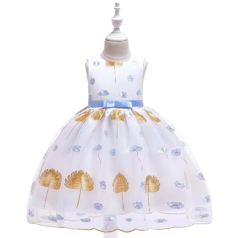 Fashion Girls Dress For Kids Embroidered Flowers Ball Gown Children Birthday Party Princess Dresses For Girls Clothes Prom Dress (13)