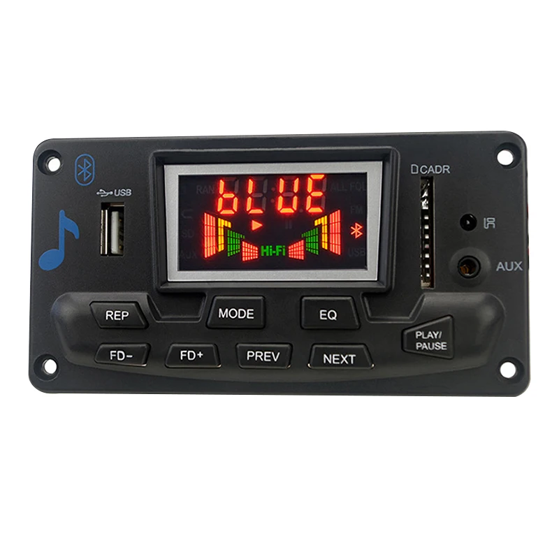 MP3 Player MP3 Decoder Board WAV WMA Decoding Audio Module Support FM Radio AUX USB With Lyrics Display
