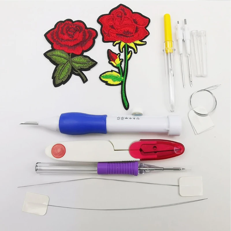 

Magic Embroidery Pen Punch Needle Full Set,Punch Needle Set Magic Embroidery Pen Embroidery Tools Cross Stitch Tool Kit 12pcs