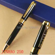 JINHAO 250 черный шариковая ручка с золотой клип канцелярия; школьные принадлежности из металла писать гладкой шариковые ручки MB20