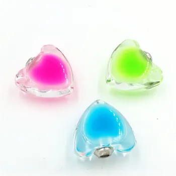 

50pieces 19x19mm Small color heart noctilucence vial pendants Crystal Vials perfume bottle Clearance name on rice art charms