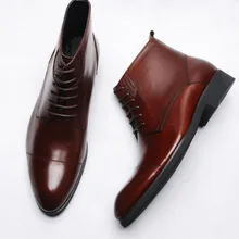 Мужские ботильоны martin; коллекция года; цвет черный, винный, красный; мужские оксфорды из натуральной кожи; модные мотоциклетные ботинки на шнуровке; Size38-44