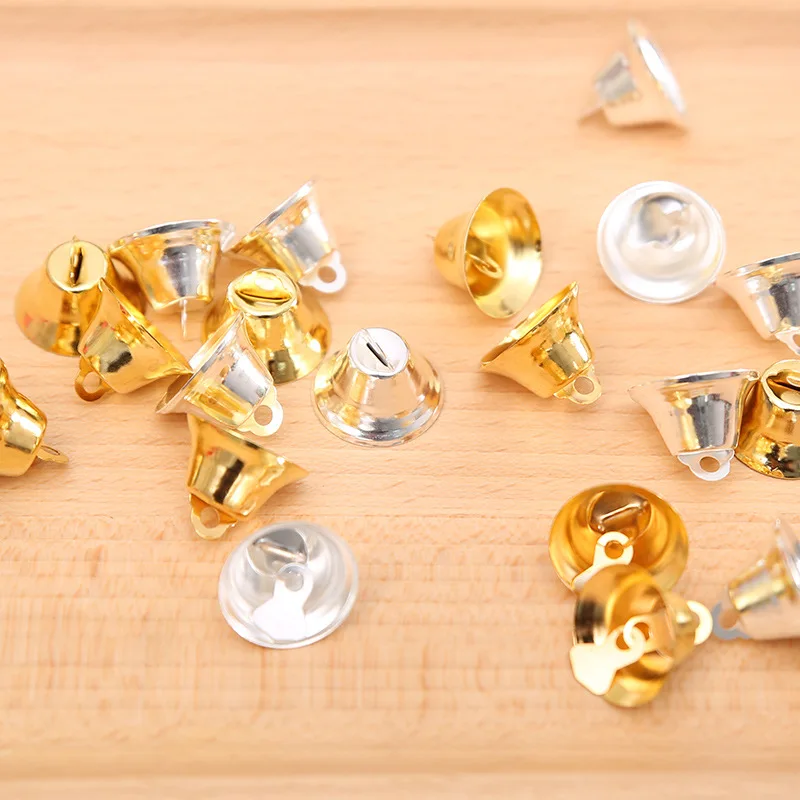

10pcs Silver Jingle Bells Crafts Pendant Christmas Tree Ornaments Navidad New Year Decoration for Home Party Wedding Festival