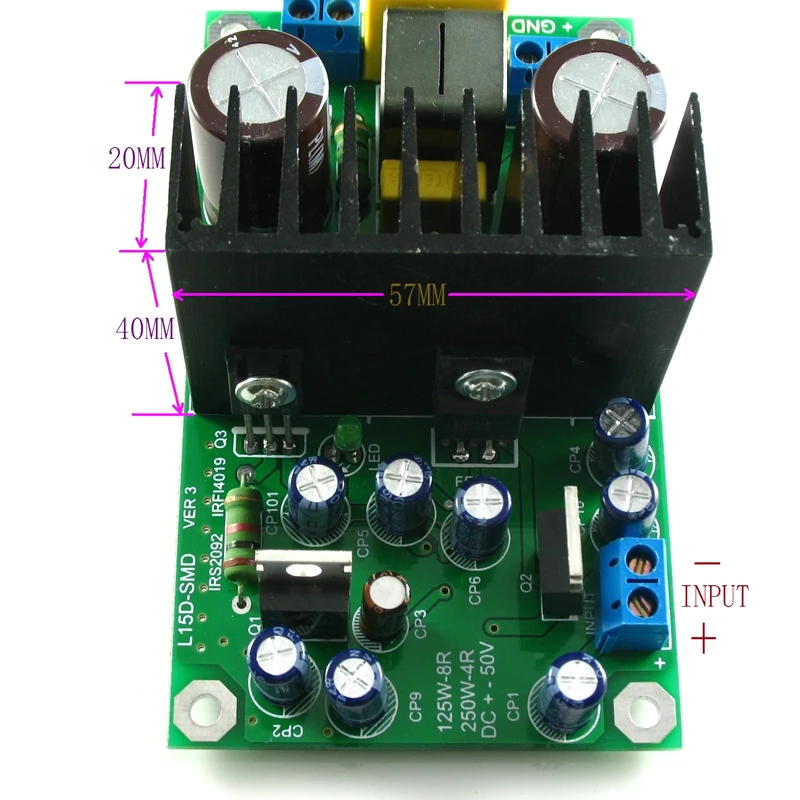 Lusya L15DSMD IRS2092S High power 250W Class D Audio Digital Mono Amplifier Board F4-003