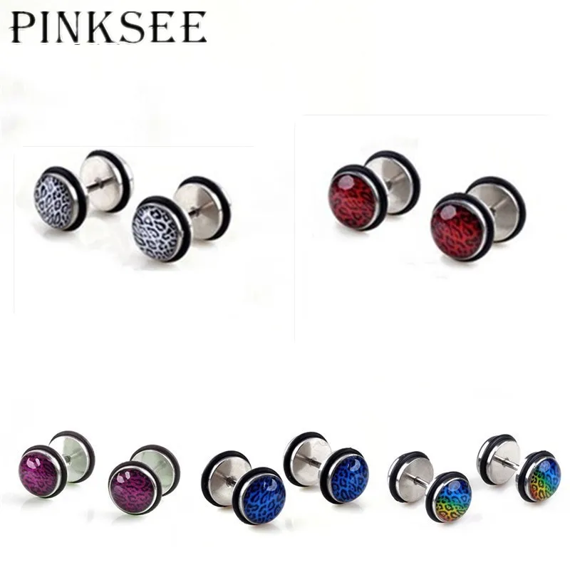 

PINKSEE 10Pcs Mix Color Ear Plug Body Jewelry Fake Cheater Ear Expansion Ear Pierce Tunnel Jewelry