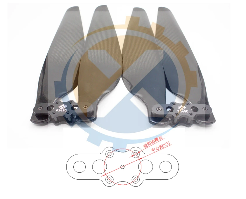 34 дюймов карбоновое волокно складные пропеллеры F3490 мульти-роторный воздушный винт CW CCW прямое весло для RC самолета RC вертолет