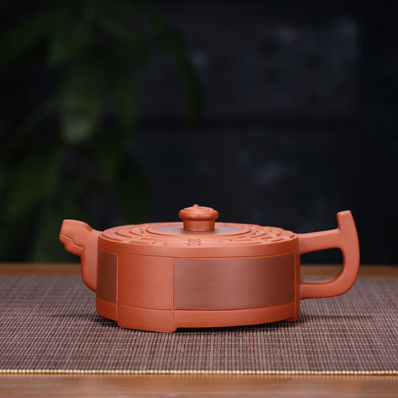 

Raw Ore Dark-red Enameled Pottery Teapot Famous Manual Clear Cement Tai Chi The Eight Diagrams Full Shop Mixed Batch Can Print