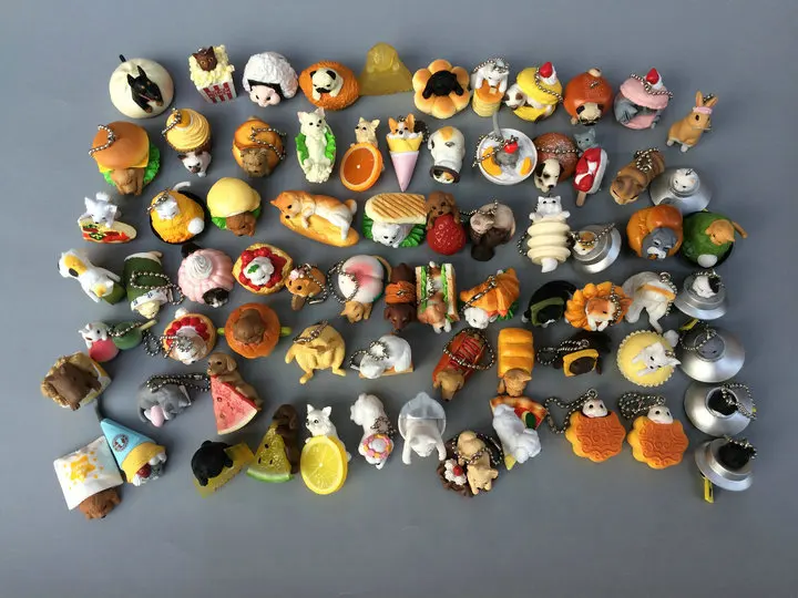 Original Japonais En Vrac Capsule Jouets Mignon Pain Shiba Inu Gateau Chat Creme Glacee Hamster Dessert Carlin Gashapons Cadeau De Noel Aliexpress
