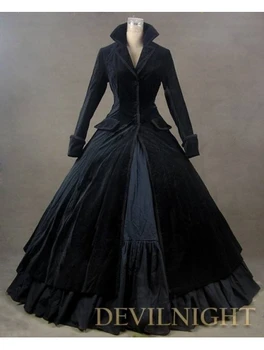 

Black Velvet Vintage Winter Outfit Victorian Dress