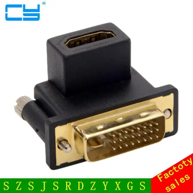 Special Offers 90 Degree UP Angled DVI Male to HDMI Female Swivel Adapter for Computer & HDTV & Graphics Card