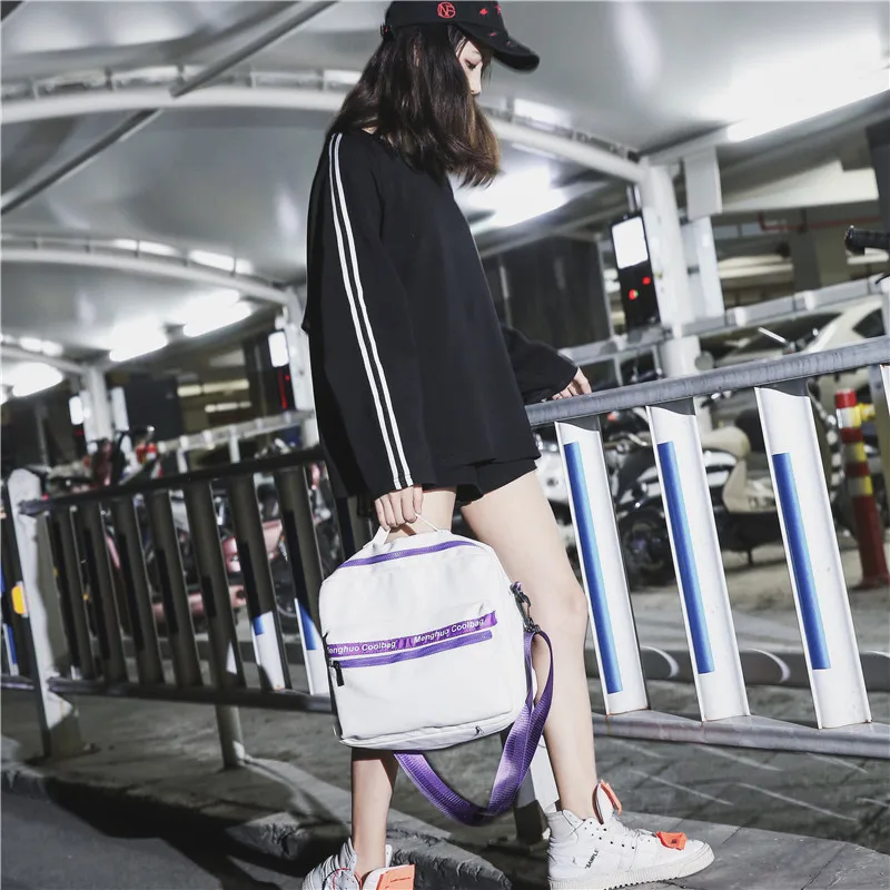 Menghuo CANVAS TOTE HANDBAG Women Messenger Bags Women's Multifunctional Travel Shoulder Crossbody Bag Letters Messenger BolsosUHPU5257