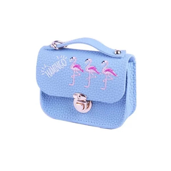Кошельки супер мини модные сумки Kawaii Мультфильм Дети Портмоне Сумочка для ключей, карточек подарок для девочек и женщин - Цвет: Flamingo-Blue