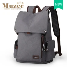 2017 muzee nuevo lienzo macho mochila de viaje de alta capacidad hombres mochila escolar mochila bolsa de ordenador portátil de 15.6 pulgadas mochila