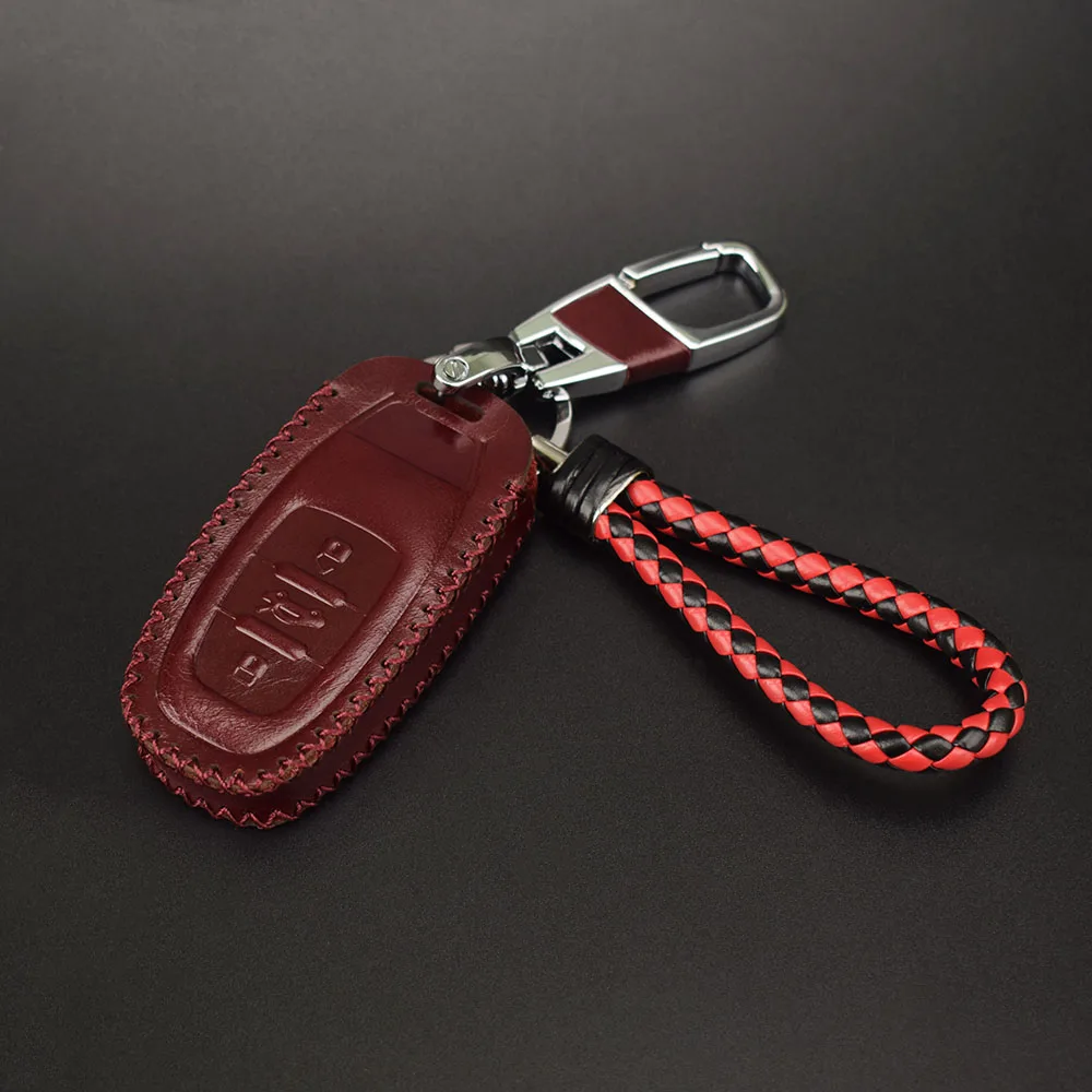 Luxury Leather 3 Buttons Car Key Case For Audi A1 A3 A4 A5 A6 A7 A8 B5