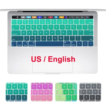 

Redlai Silicone US English Gradient Colors Keyboard Cover Stickers Protector for MacBook Pro 13 15 With Touch Bar A1706 A1707