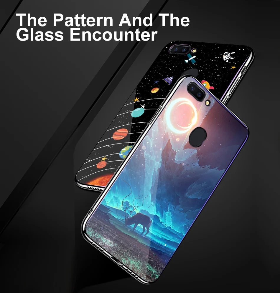 TOMKAS Temper Glass Case For iPhone X 8 7 6 6s Plus Cover Phone Cases For iPhone X 8 7 6 s Case Silicone TPU PC Star Sky Pattern (2)